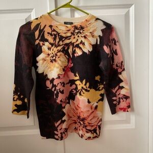 Talbots Pure Cashmere Floral Sweater